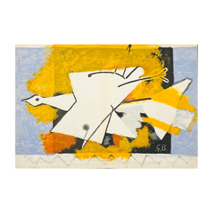 BRAQUE GEORGES, Colombe sur fond jaune, 1959
