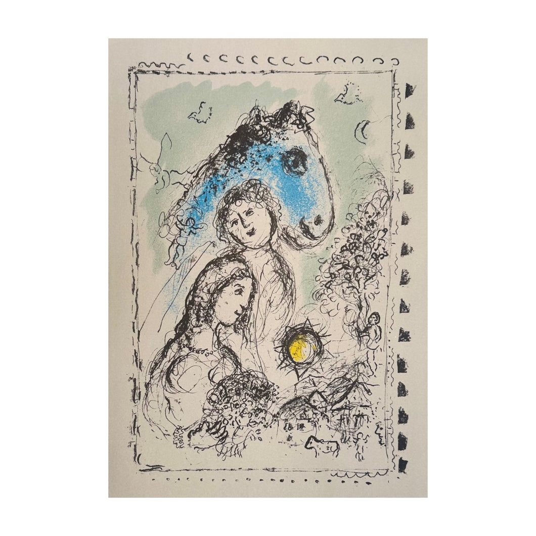 CHAGALL MARC, Cheval bleu au couple, 1982