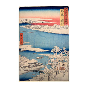HIROSHIGE UTAGAWA I, Musashi Province: Sumida River, Snowy Morning (Musashi, Sumidagawa, Yuki no ashita)