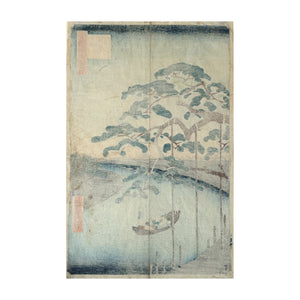 HIROSHIGE UTAGAWA I, Five Pines, Onagi Canal, Onagigawa Gohonmatsu, Cinque pini sul calane Onagi.