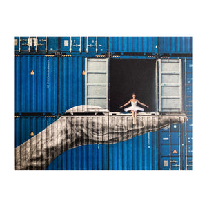 JR, Ballerina in containers, on the edge, le Havre, France, 2023