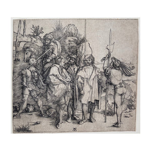 DÜRER ALBRECHT, Five Landsknets and an Oriental on Horseback, c. 1495