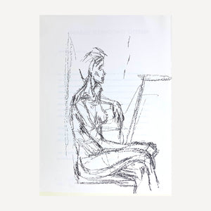 GIACOMETTI ALBERTO, Seated nude (profile), 1961