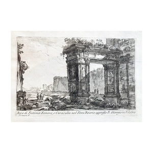 PIRANESI GIOVANNI BATTISTA, Arch of Settimo Severo and Caracalla in the Forum Boarium, 1748